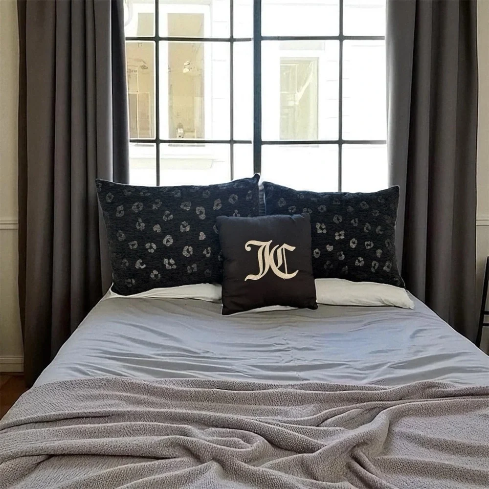 Juicy Couture Black and Gray Pillow Trio
